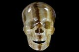 Realistic, Carved Yellow Fluorite Skull #116352-1